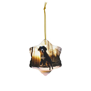 Winter Sunset Ceramic Ornament
