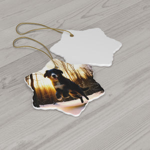Open image in slideshow, Winter Sunset Ceramic Ornament

